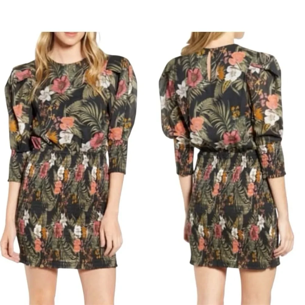 Rebecca Minkoff Geneva Dress Smocked Floral Print Dress. Sz XL